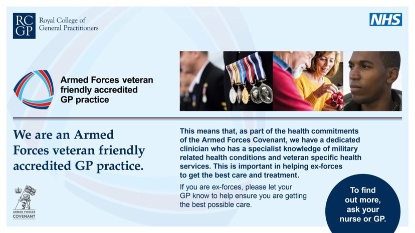 Armed Forces Veteran Friendly Accredited GP Practice